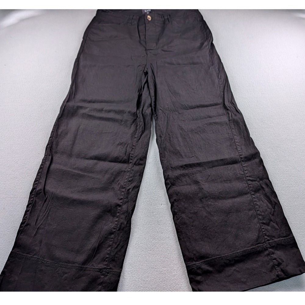 NYDJ Womens Wide Leg Pants Black Lift Tuck Technology Size 8 Casual Trousers